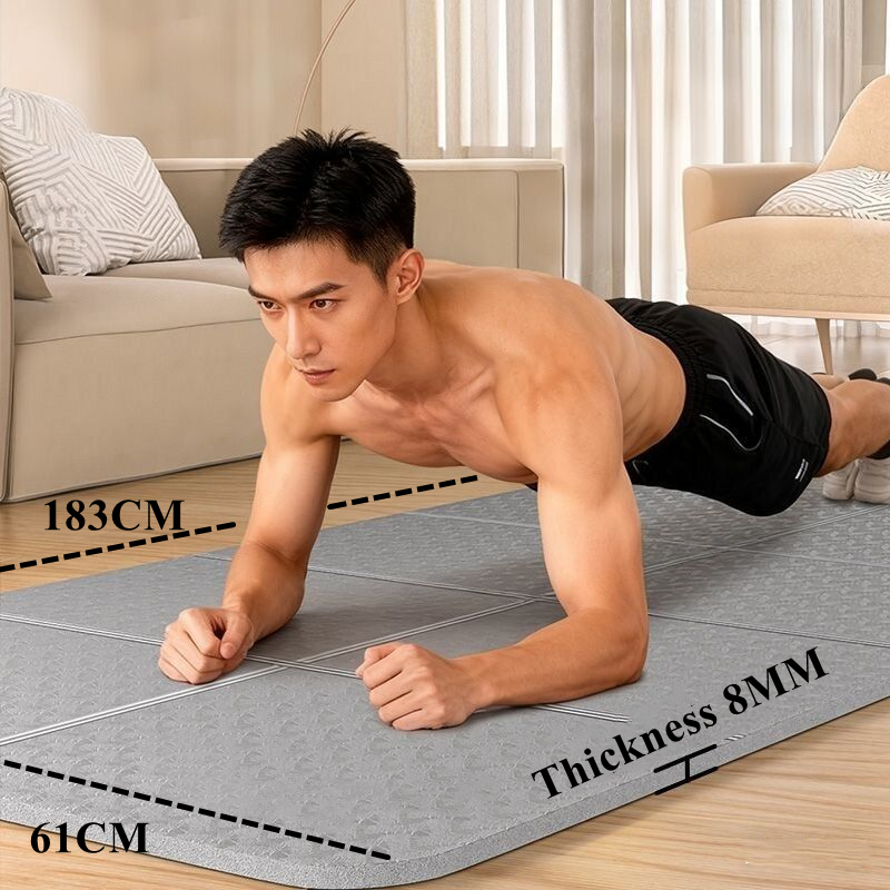 Pilates Yoga For Beginners - Matras Lipat 183X61X0.8Cm Matras Latihan Ramah