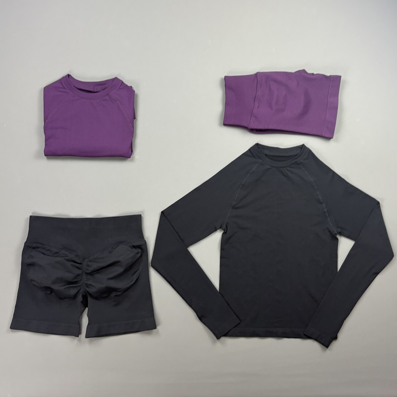 Pilates Yoga Wrap Top - Set Olahraga Wanita 2 Potong, Atasan
