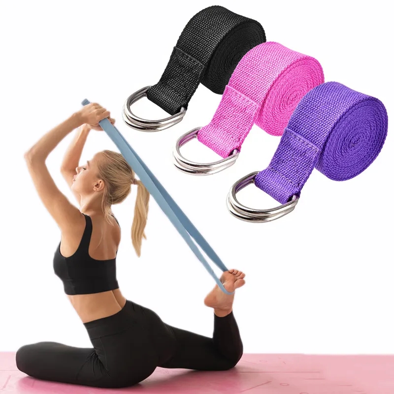 Pilates Yoga Circle - Tali Yoga latihan katun 183*3.8cm sabuk