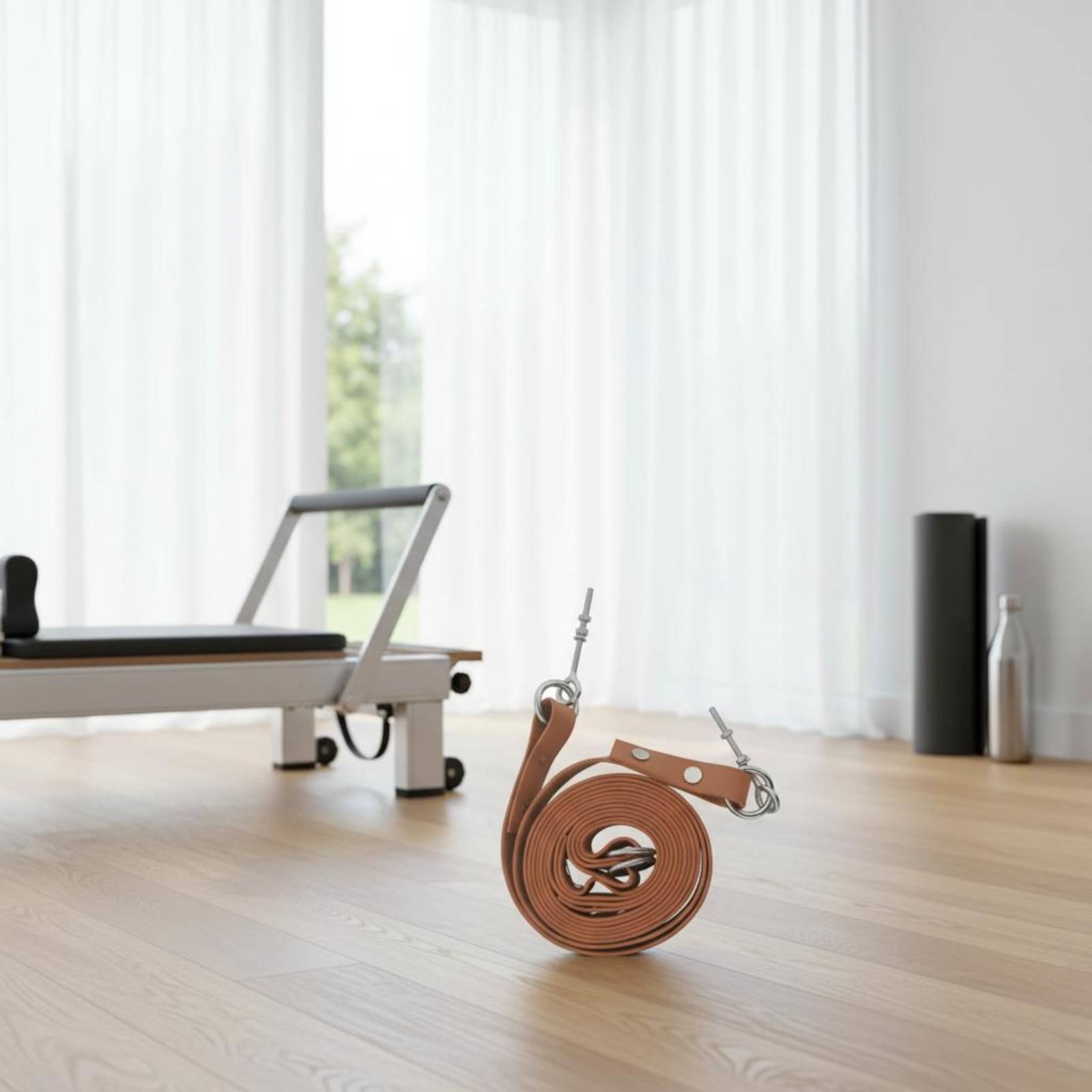 Pilates & Yoga Vertebrasana - Tali Pilates Double Loop Reformer yang
