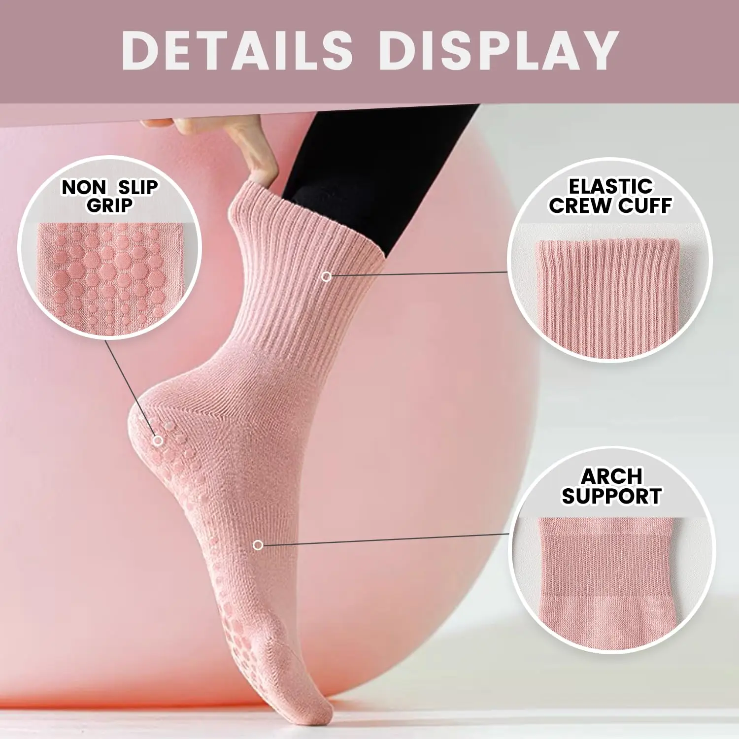 4 pasang kaus kaki yoga wanita - Pilates & Yoga Vertebrasana ulasan dan harga