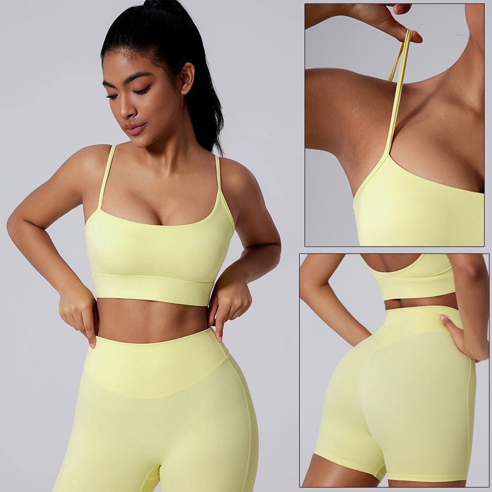Cloud Hide Setelan Yoga Kuning - Pilates Yoga Wrap Top ulasan dan harga