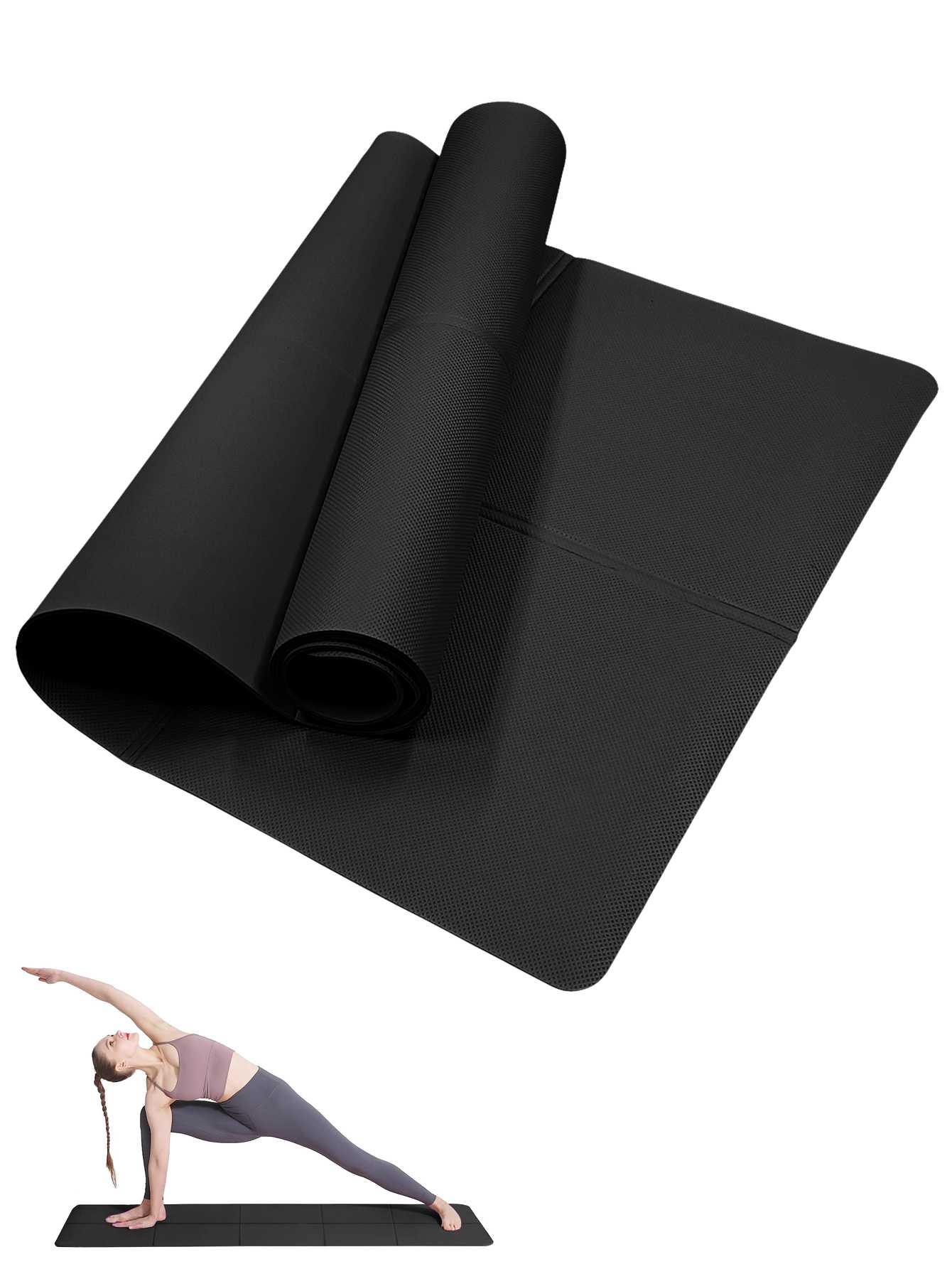 Matras Yoga Lipat Hitam Ramah  - Pilates Yoga Matte ulasan dan harga