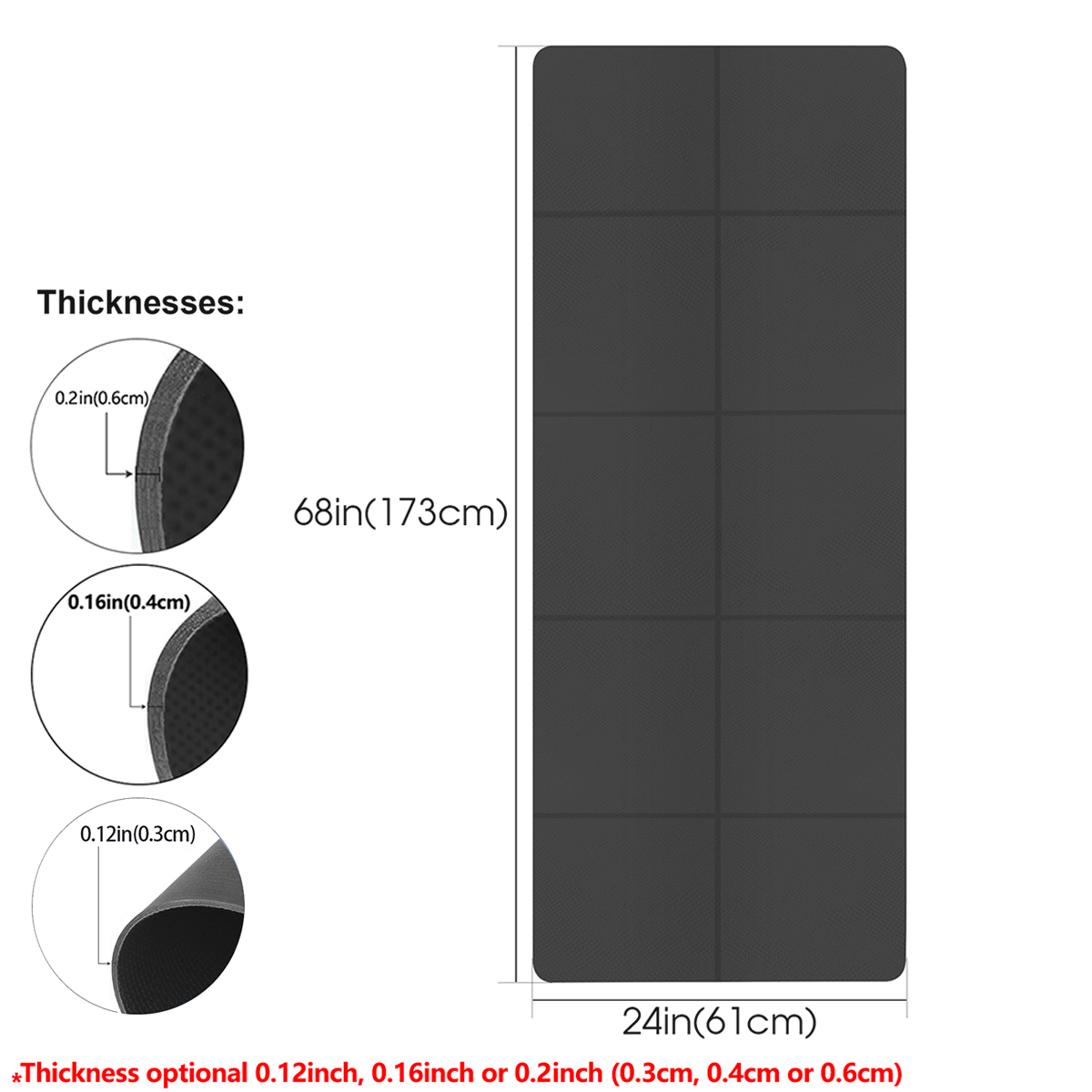 Matras Yoga Lipat Hitam Ramah  - Pilates Yoga Matte ulasan dan harga