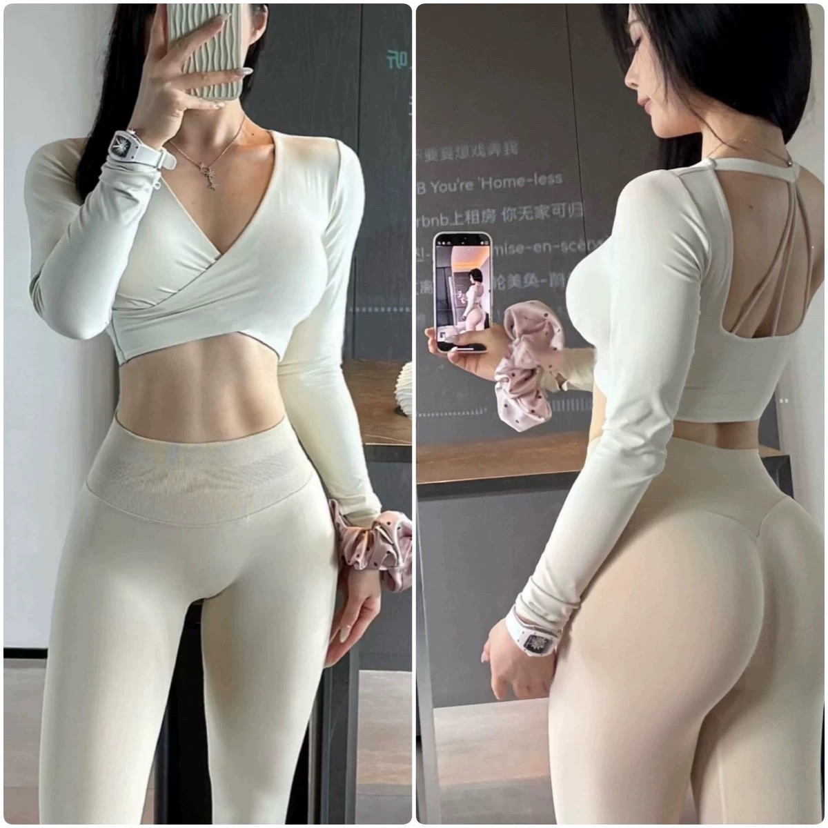 Pakaian Olahraga Yoga Lengan P - Pilates Yoga Wrap Top ulasan dan harga
