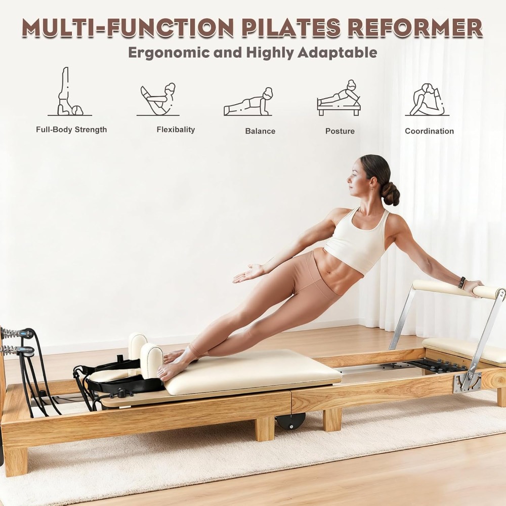 Reformer Pilates Kayu Lipat 94 - Pilates Reformer Spring ulasan dan harga