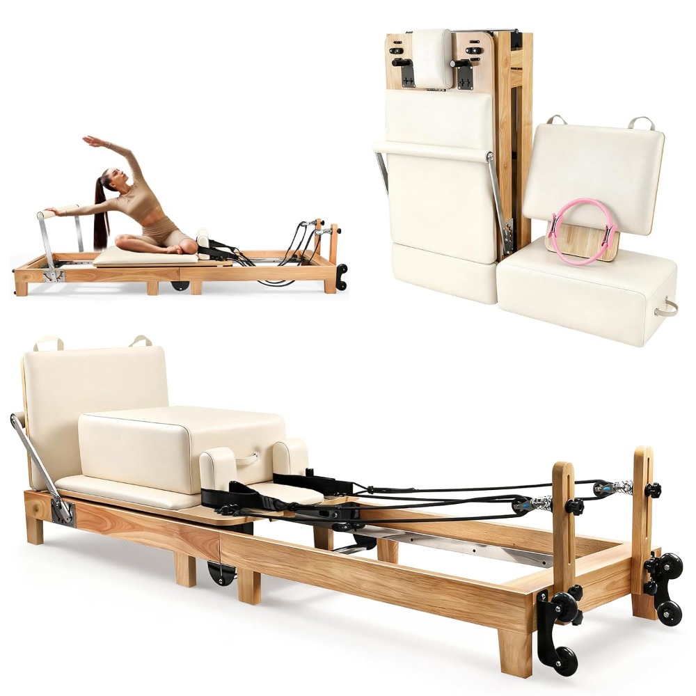 Reformer Pilates Kayu Lipat 94 - Pilates Reformer Spring ulasan dan harga